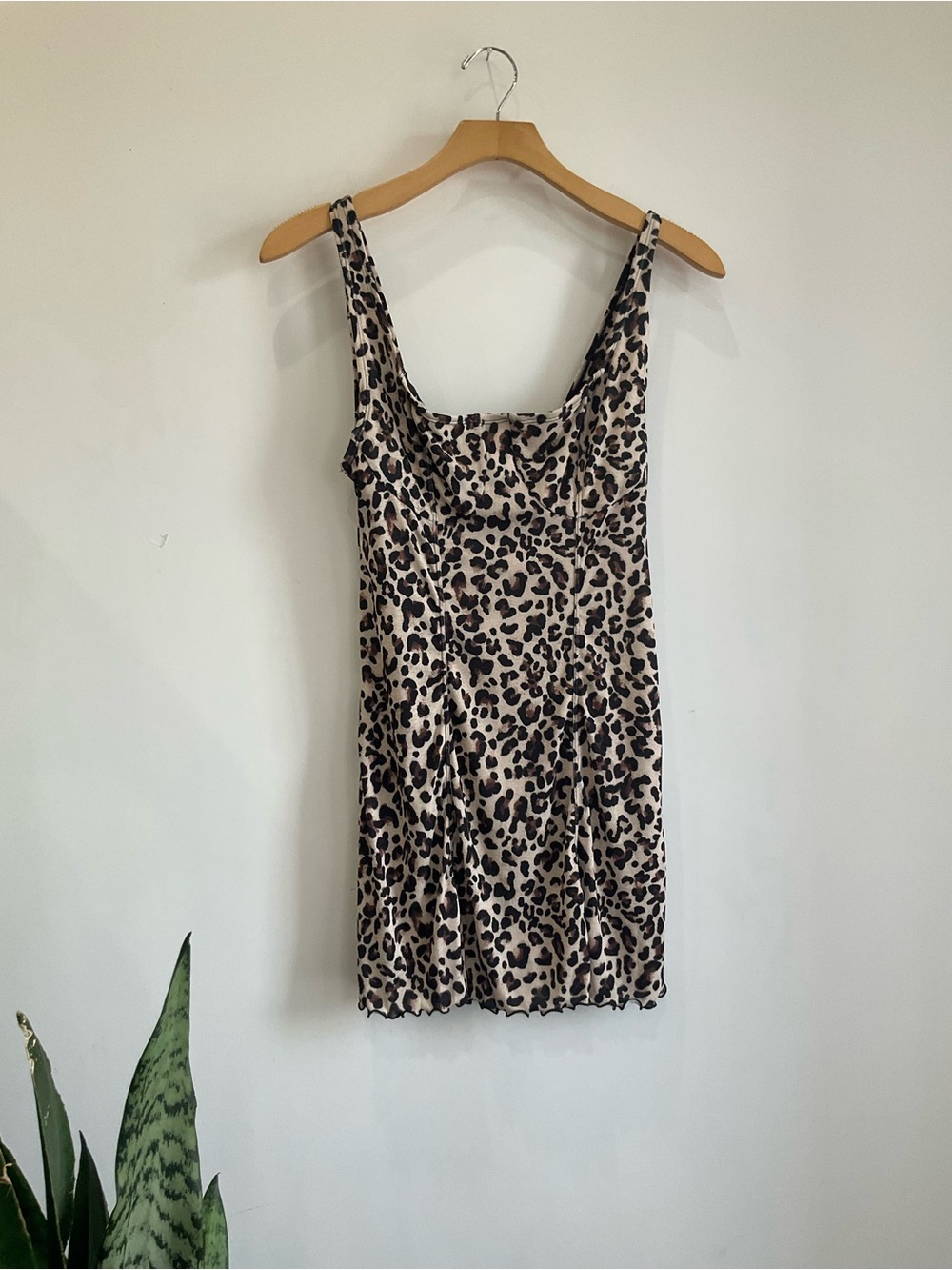 wild fable Leopard-Print Mini Dress in Beige and Black